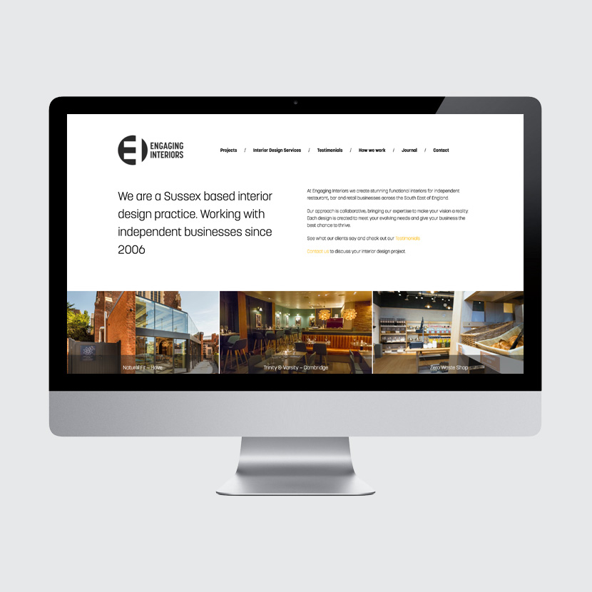 Website design - Engaging Interiors, Lewes, East Sussex